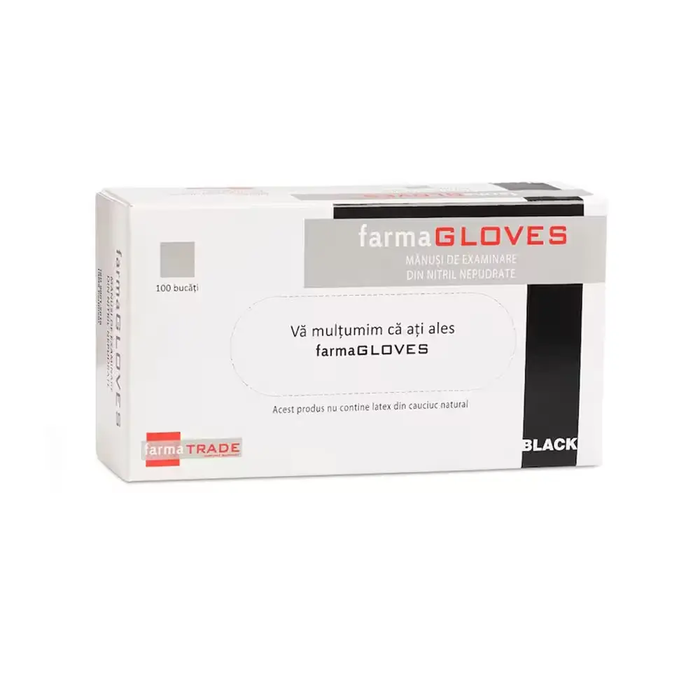 FARMA GLOVE - Manusi Nitril Nepudrate Negre - imagine 2