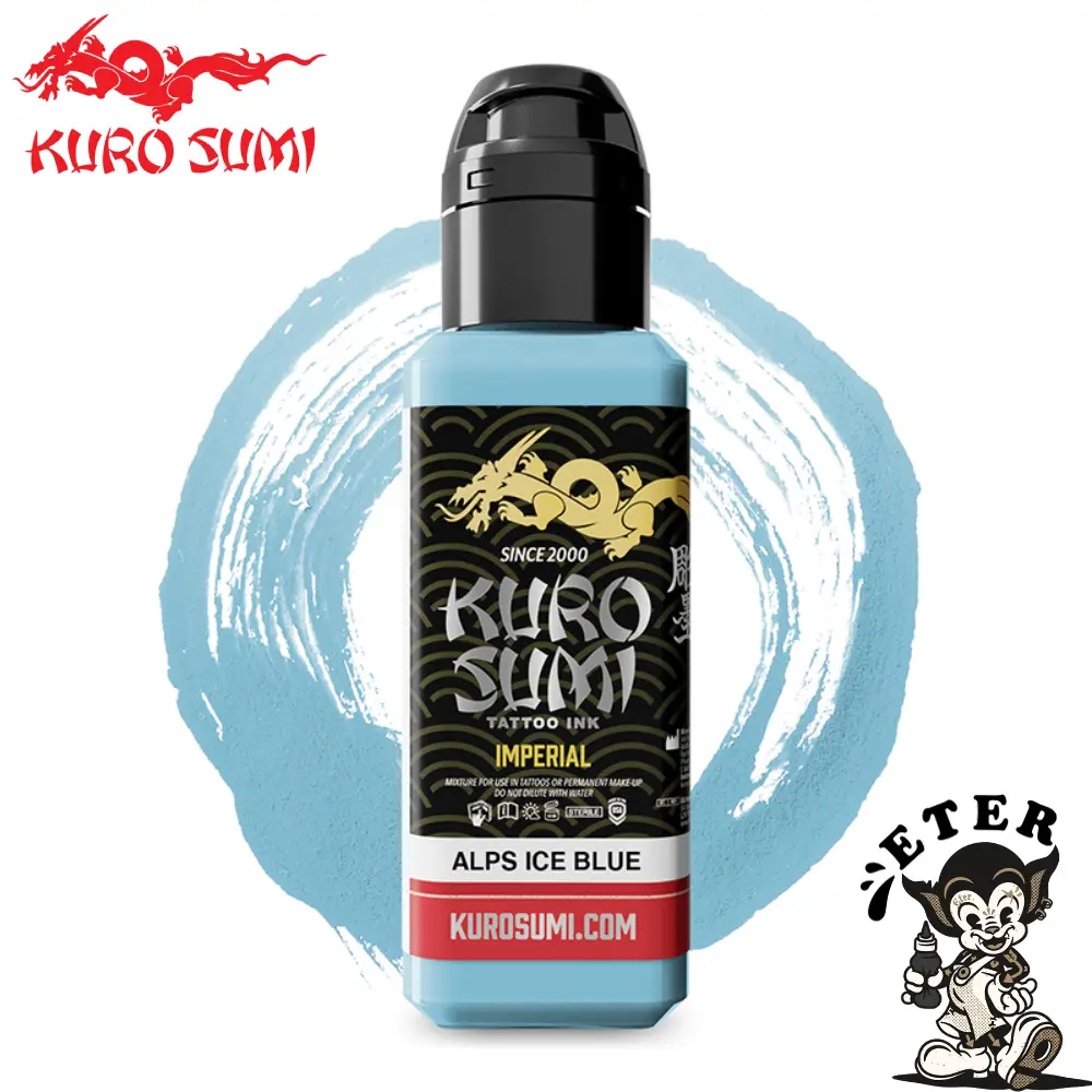 1112 Kuro Sumi Imperial Tattoo Ink - Alps Ice Blue Tattoo Ink