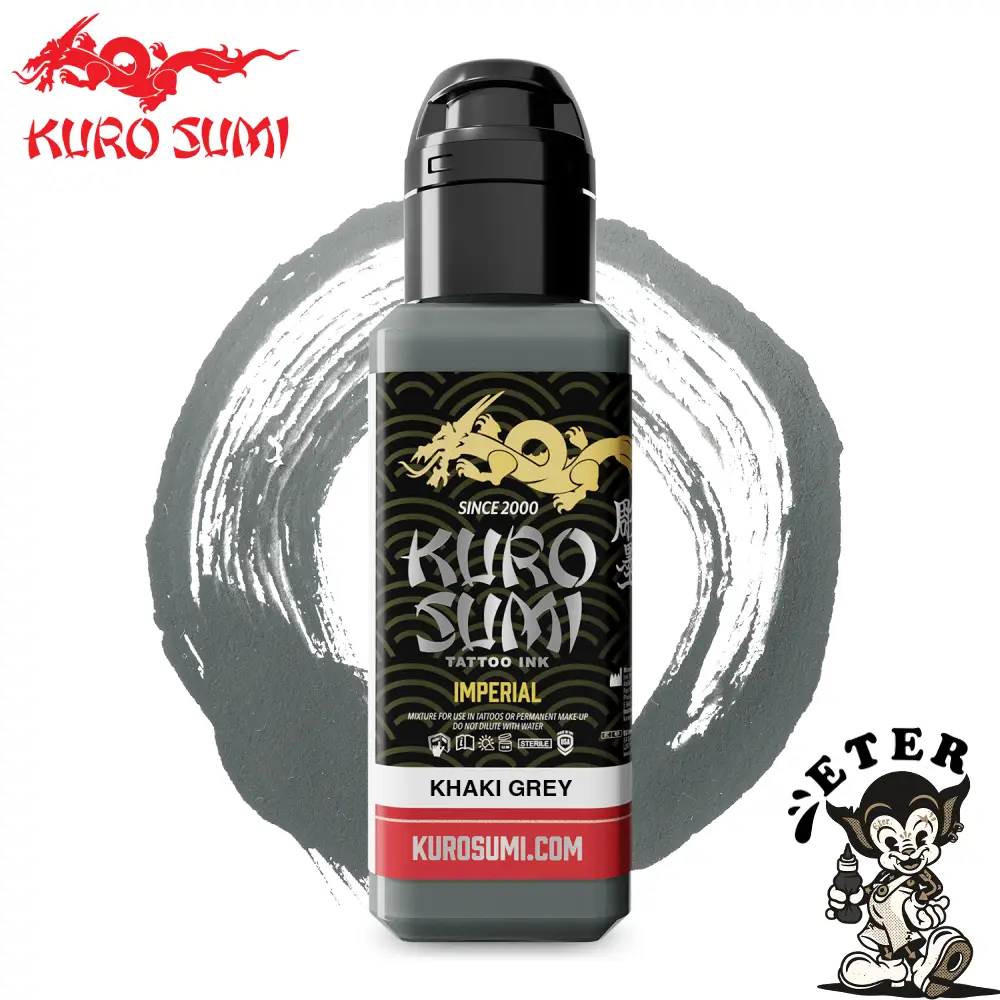 Kuro Sumi Imperial Tattoo Ink - Khaki Grey tus tatuaje